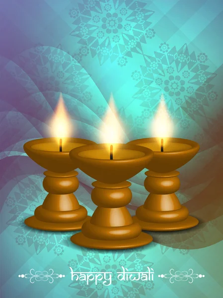 具有漂亮灯具的迪瓦利节的宗教背景设计. — 图库矢量图片