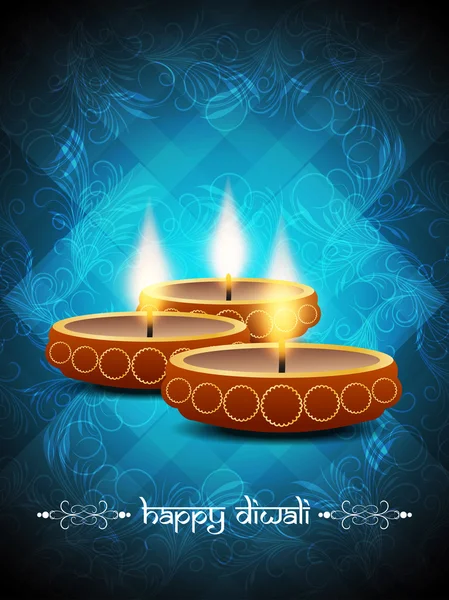 Religious background design for diwali festival with beautiful lamps. — Stock Vector