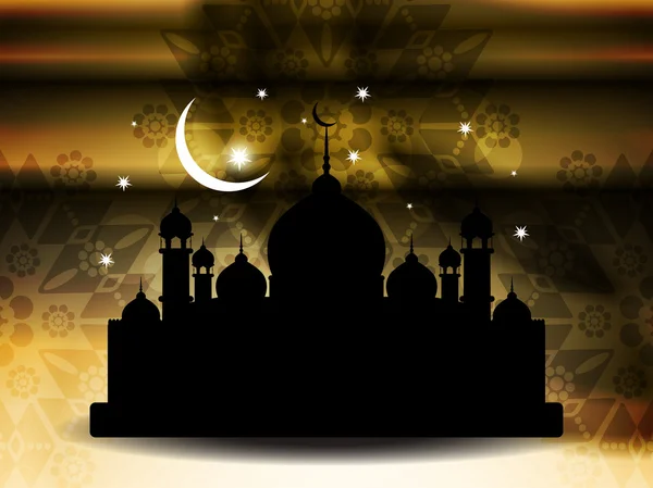 Fond religieux eid design avec mosquée . — Image vectorielle
