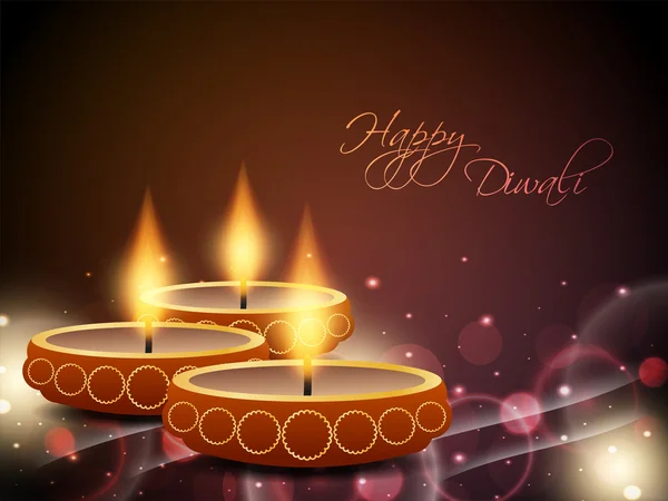 Diseño de fondo religioso para el festival diwali con hermosas lámparas. — Vector de stock