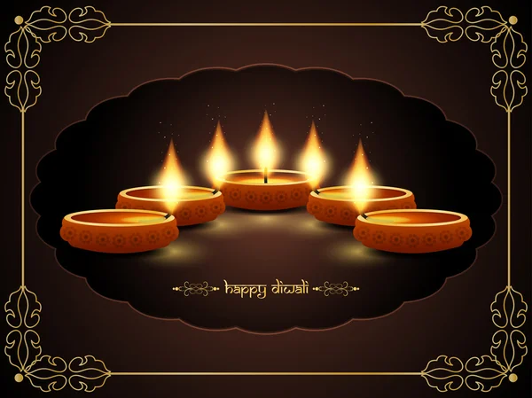 Σχεδιασμός καλλιτεχνική θρησκευτικό υπόβαθρο για Φεστιβάλ diwali, με το όμορφο λαμπτήρες. — Διανυσματικό Αρχείο
