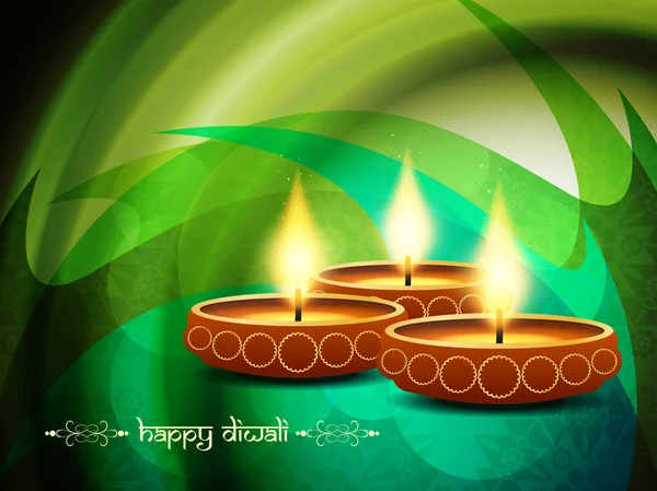 Fond religieux artistique pour le festival diwali avec de belles lampes . — Image vectorielle