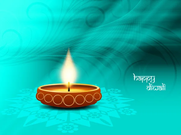 Fond religieux élégant pour diwali avec de belles lampes . — Image vectorielle