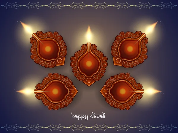 Fondo religioso elegante para diwali con hermosas lámparas . — Vector de stock