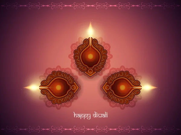 Fond religieux élégant pour diwali avec de belles lampes . — Image vectorielle