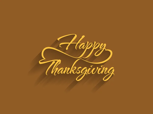 Mooie tekstontwerp van happy thanksgiving op bruine kleur achtergrond. — Stockvector