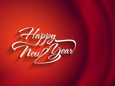 mutlu yeni yıl renkli arka plan üzerinde güzel tipografi.