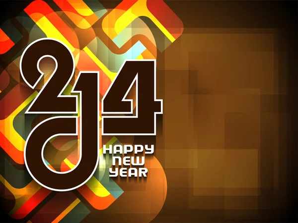 Elegantní šťastný nový rok 2014 pozadí s barevné moderní design. — Stockový vektor