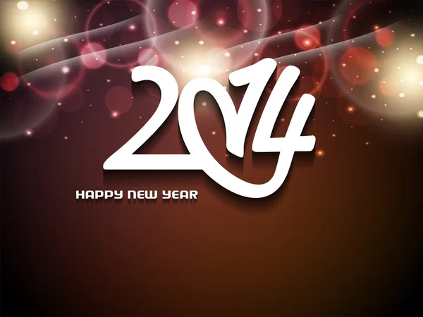 Glowing background design for new year 2014. — Stock Vector