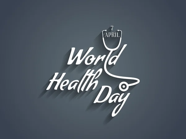 Elemento creativo de diseño de texto de color blanco del día mundial de la salud . — Vector de stock