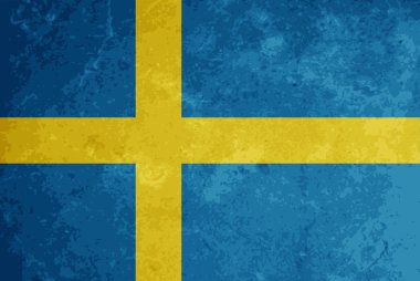 gyönyörű grunge szövet lobogó design, Svédország.