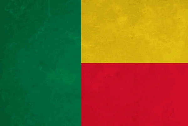 Elegantes Grunge texturiertes Flaggendesign von Benin. — Stockvektor