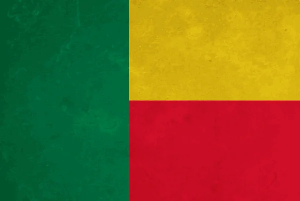 Elegante grunge textuur ontwerp van de vlag van benin. — Stockvector