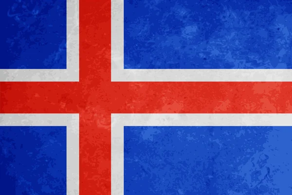 Mooie grunge textuur ontwerp van de vlag van IJsland. — Stockvector