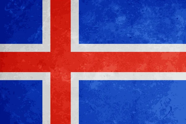 Vackra grunge texturerat flaggan design av Island. — Stock vektor