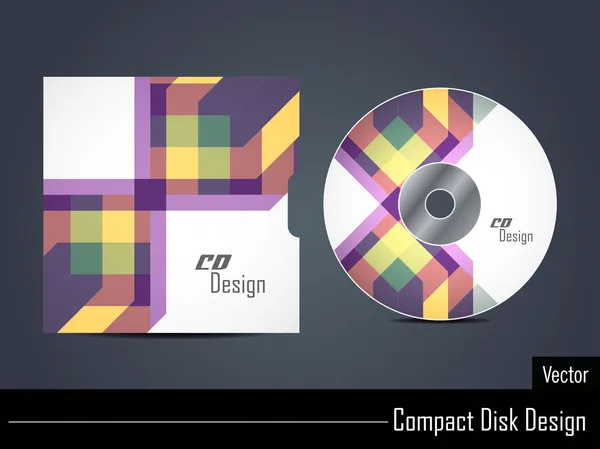 Präsentation eines eleganten, bunten CD-Cover-Designs. — Stockvektor