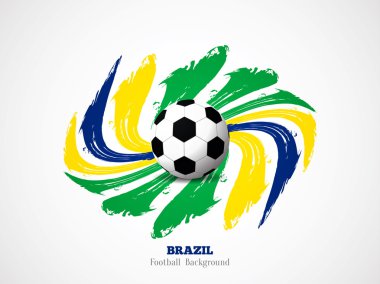 yaratıcı zarif futbol Brezilya renkleri grunge splash arka plan.