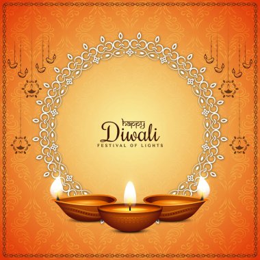Mutlu Diwali festivali klasik dekoratif arkaplan tasarım vektörü