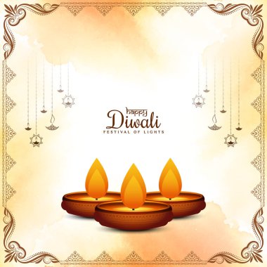 Mutlu Diwali Festivali dekoratif çerçeve arka plan vektörü