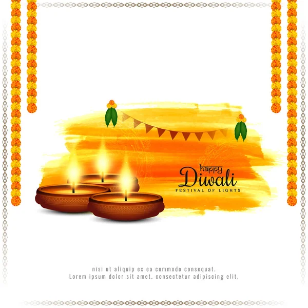 Feliz Diwali Festival Tradicional Celebración Fondo Ilustración Vector — Archivo Imágenes Vectoriales