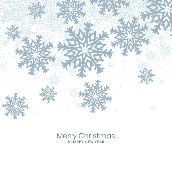 Merry Christmas Festival Beautiful Snowflakes Background Design Vector — Stock Vector