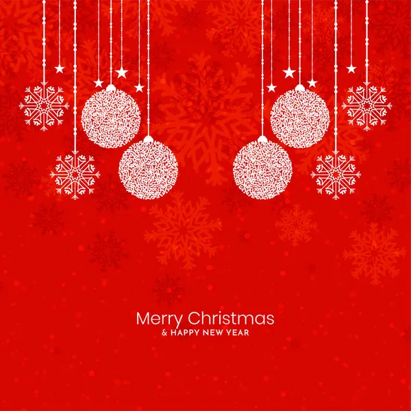 Vrolijk Kerstfeest Rode Kleur Decoratieve Achtergrond Ontwerp Vector — Stockvector
