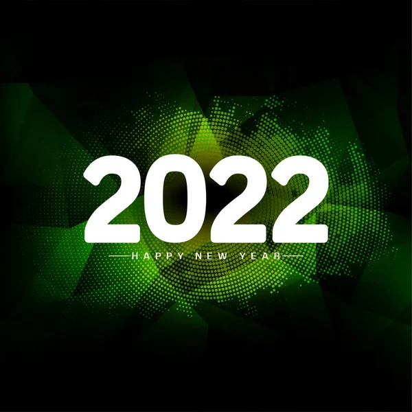 Happy New Year 2022 Green Geometric Background Vector — Stock Vector