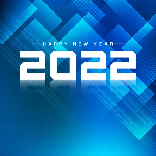 Feliz Ano Novo 2022 Elegante Vetor Fundo Azul Geométrico —  Vetores de Stock