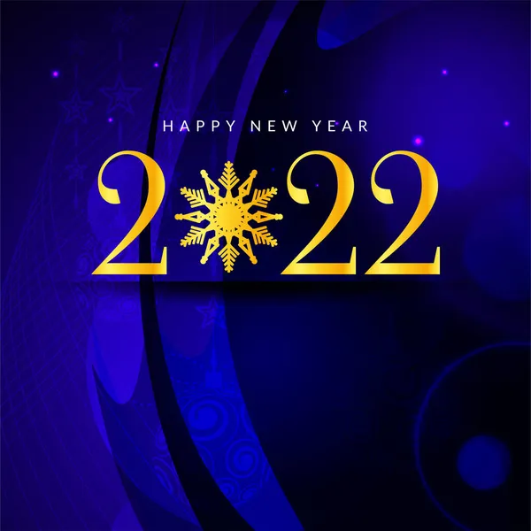 Felice Anno Nuovo 2022 Celebrazione Blu Sfondo Vettore — Vettoriale Stock