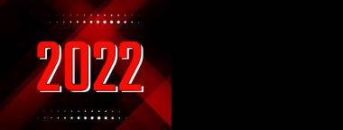 Dekoratif Mutlu yıllar 2022 kırmızı bayrak tasarım vektörü