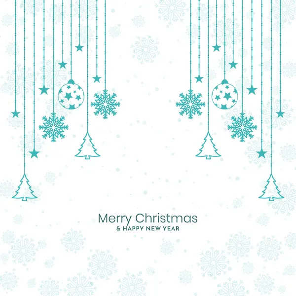 Merry Christmas Festival Hanging Christmas Elements Background Vector — Stock Vector