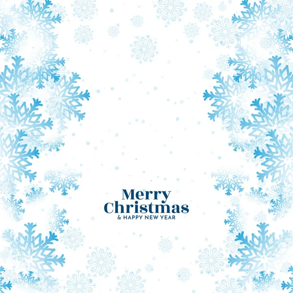 Merry Christmas Festival Blue Snowflakes Background Design Vector — Stock Vector
