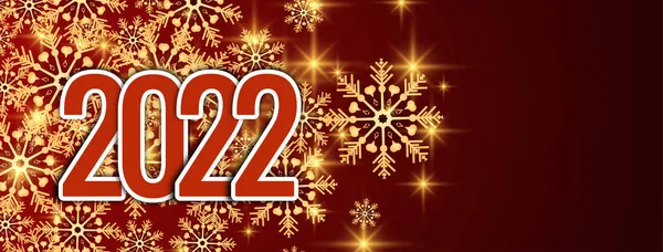 Feliz Ano Novo 2022 Flocos Neve Vetor Design Banner —  Vetores de Stock