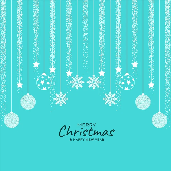 Merry Christmas Festival Blue Background Decorative Elements Vector — Stock Vector