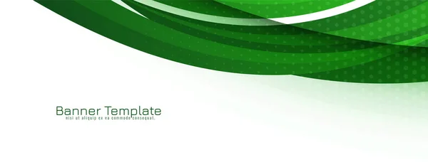 Zielona Fala Styl Dekoracyjny Biznes Banner Design Wektor — Wektor stockowy