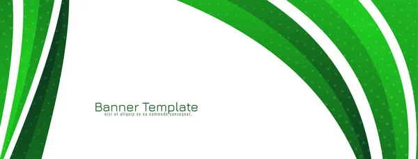 Verde Ondulato Elegante Elegante Elegante Banner Decorativo Vettore Progettazione — Vettoriale Stock