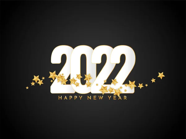 Frohes Neues Jahr 2022 Goldene Sterne Grüßen Hintergrundvektor — Stockvektor