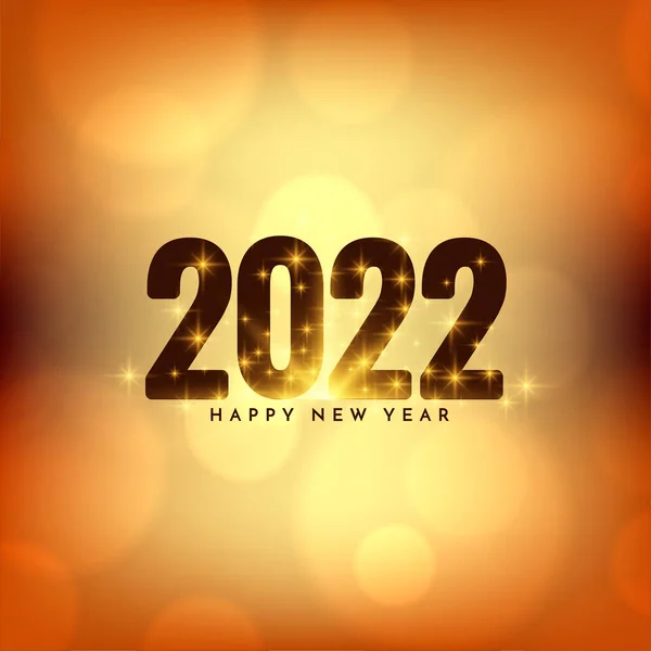 Feliz Ano Novo 2022 Bokeh Glitters Vetor Design Fundo —  Vetores de Stock