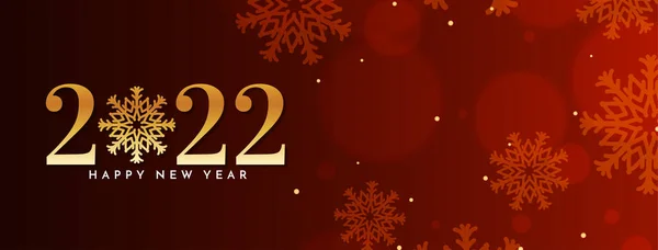 Happy New Year 2022 Red Bokeh Banner Design Vector — Stock vektor