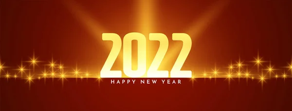 Modern Happy New Year 2022 Glowing Banner Design Vector — Stock Vector
