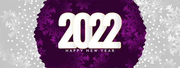 Happy New Year 2022 Greeting Snowflakes Banner Design Vector — 图库矢量图片