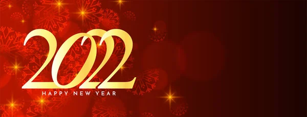 Feliz Año Nuevo 2022 Moderno Diseño Texto Rojo Banner Vector — Vector de stock