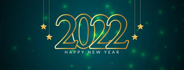 Modern Happy New Year 2022 Decorative Banner Design Vector — 图库矢量图片