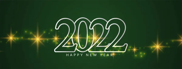 Grönt Elegant Gott Nytt 2022 Banner Design Vektor — Stock vektor