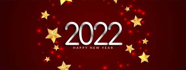 Feliz Ano Novo 2022 Moderno Vetor Design Banner Vermelho —  Vetores de Stock