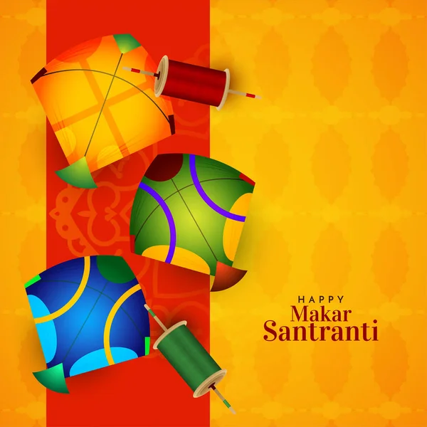 Makar Sankranti Traditional Indian Festival Background Design Vector — Wektor stockowy