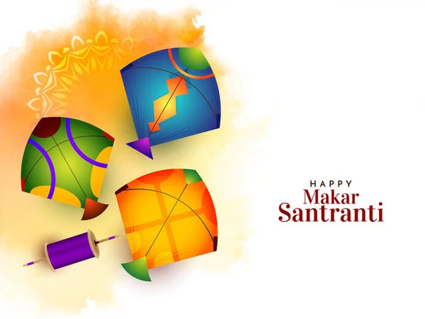 Makar Sankranti Cultural Indian Festival Stylish Background Vector — Stockvektor