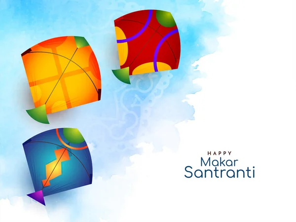 Makar Sankranti Festival Celebration Greeting Background Design Vector — Stockvektor