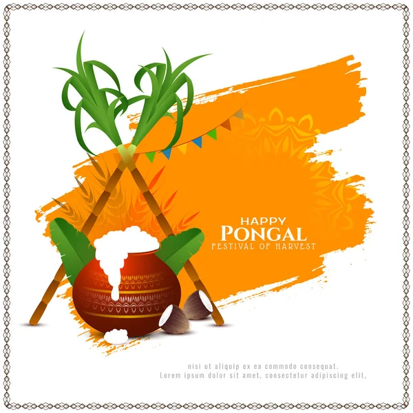 Happy Pongal Festival Celebration Stylish Background Design Vector — Image vectorielle