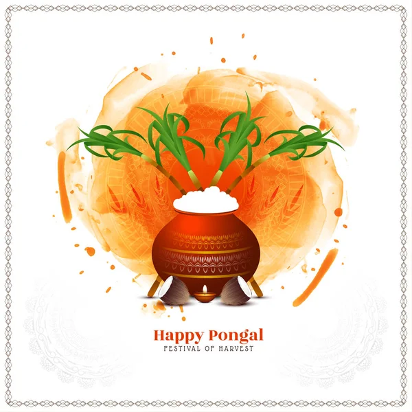 Cultural Happy Pongal Festival Background Design Vector — Vetor de Stock